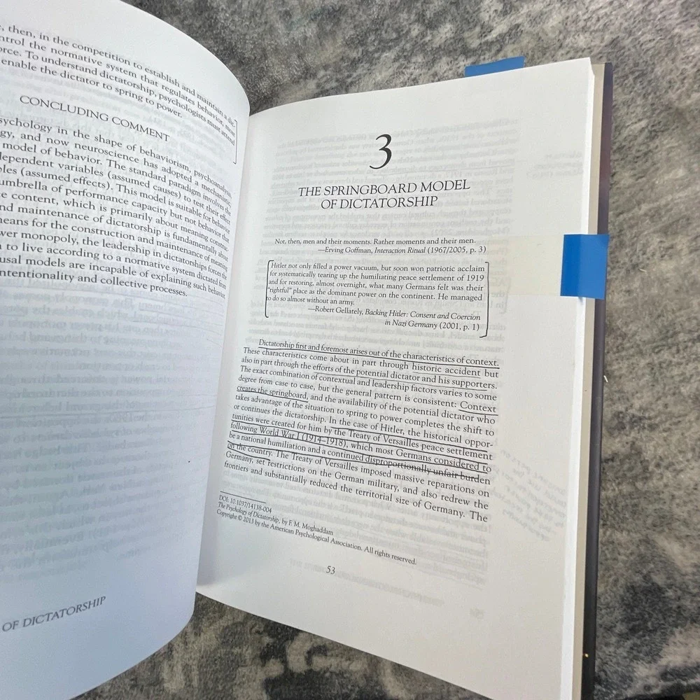 The‎ Psychology of Dictatorship Fathali Moghaddam APA Springboard Model Book